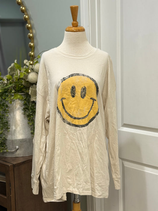 Womens Smiley Long Sleeve Tee Size M/L