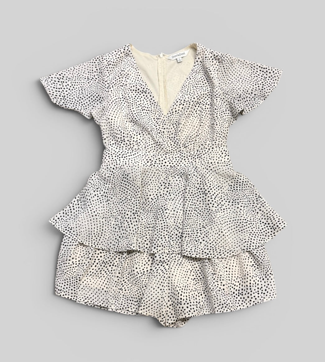 Womens Davi & Dani Polka Dot Romper Small EUC