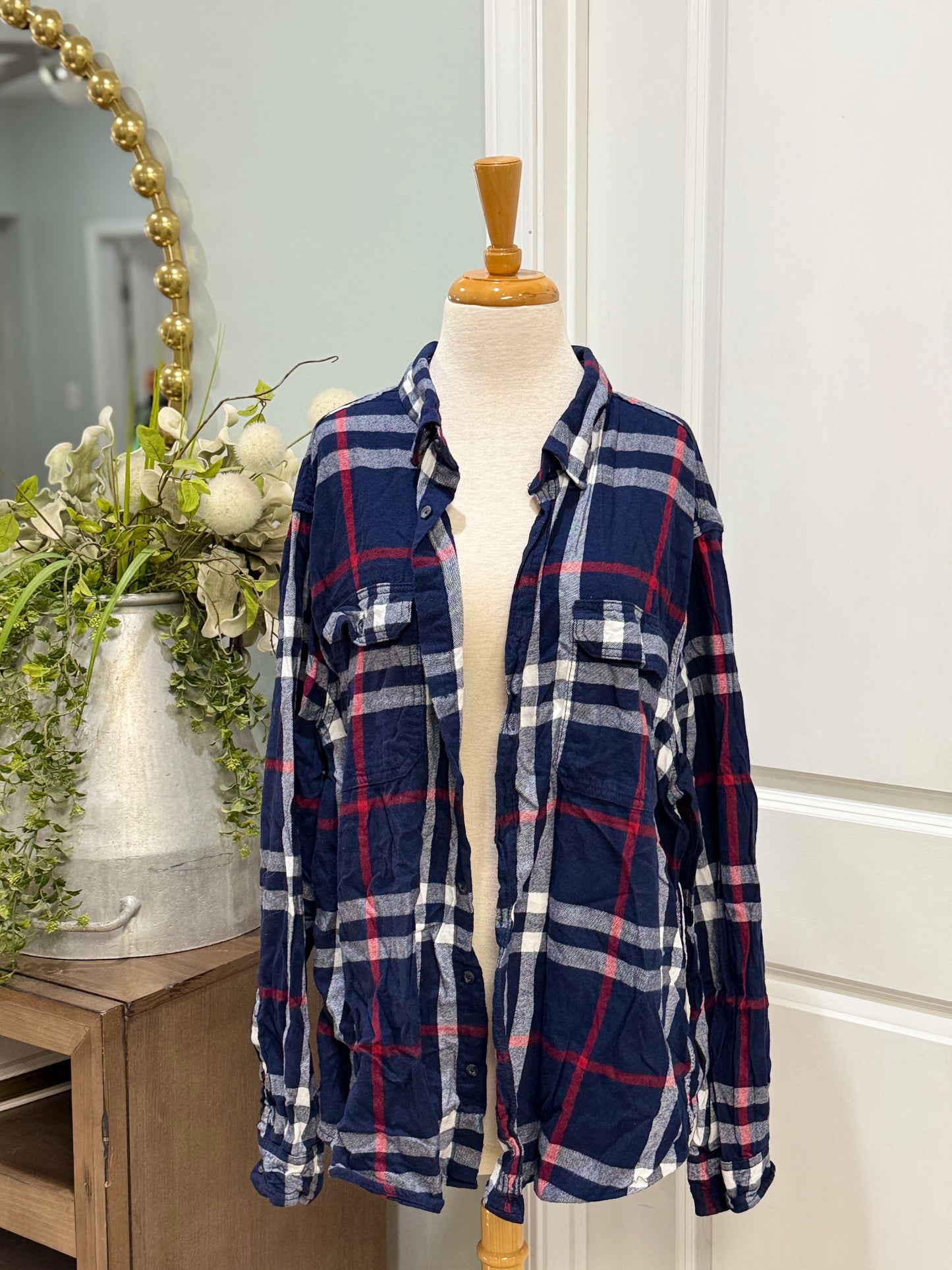 Mens Flannel Button Down Size 2X