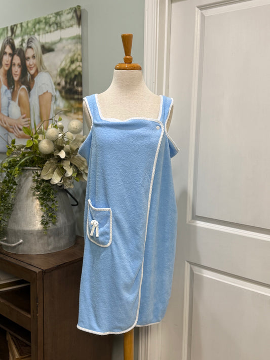 Womens Terry Cloth Bath Wrap O/S