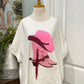 Womens Fantastic Fawn Sequin Cowgirl Tshirt Size Med OVERSIZED NWT $60