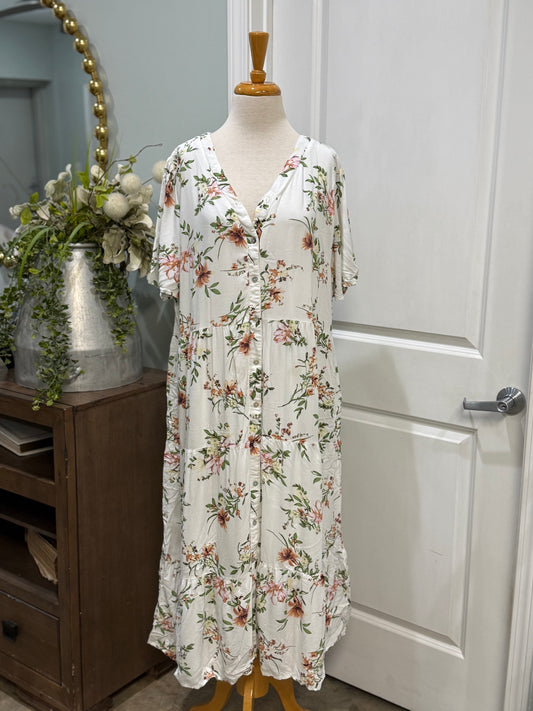 Womens Polagram Floral Dress Size 2XL