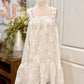 Womens White Rosette Dress Size Large NWT $45