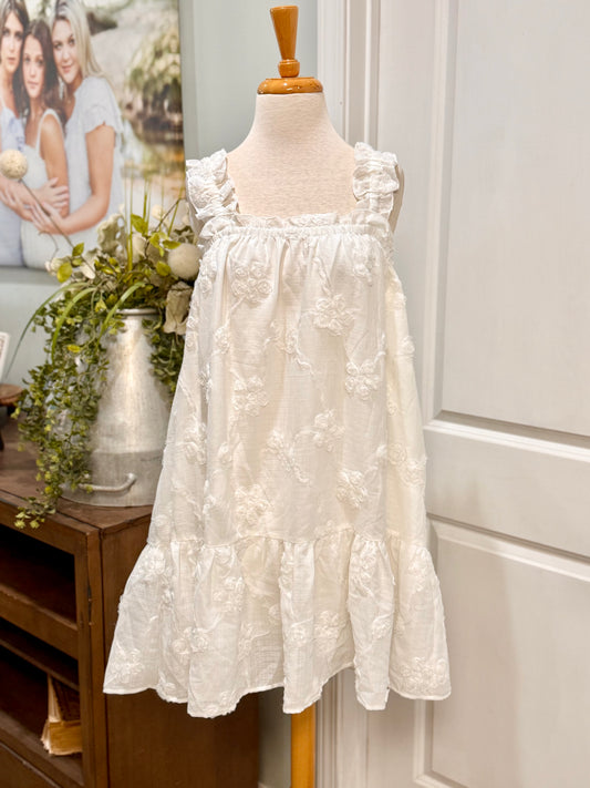 Womens White Rosette Dress Size Large NWT $45