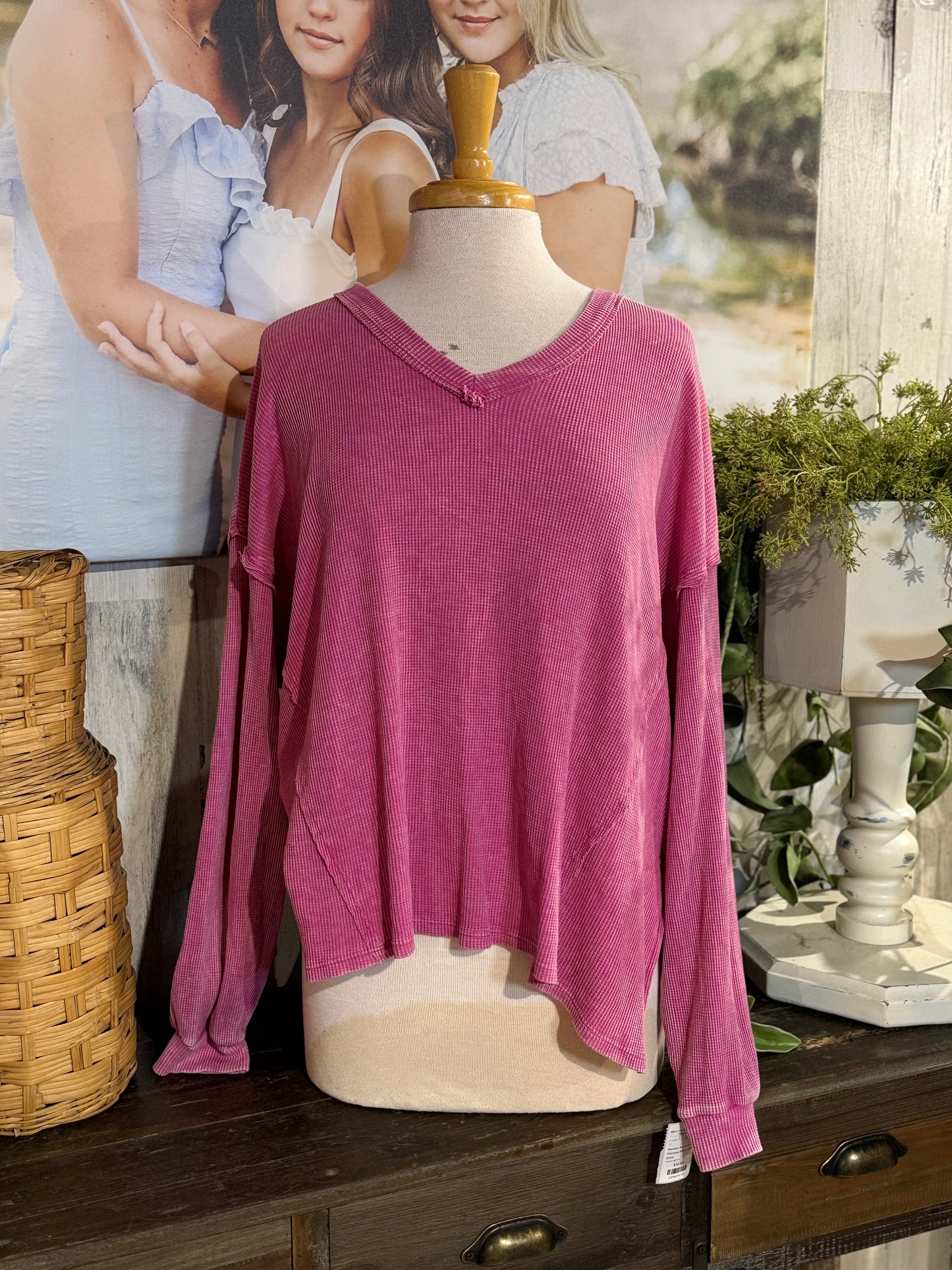 Womens Peach Love Oversized Blouse Size Small