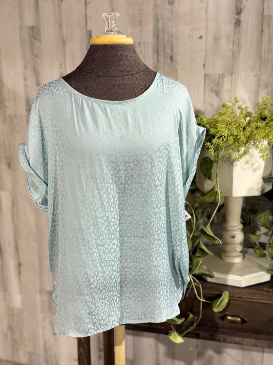 Womens She+Sky Leopard Blouse Size Large