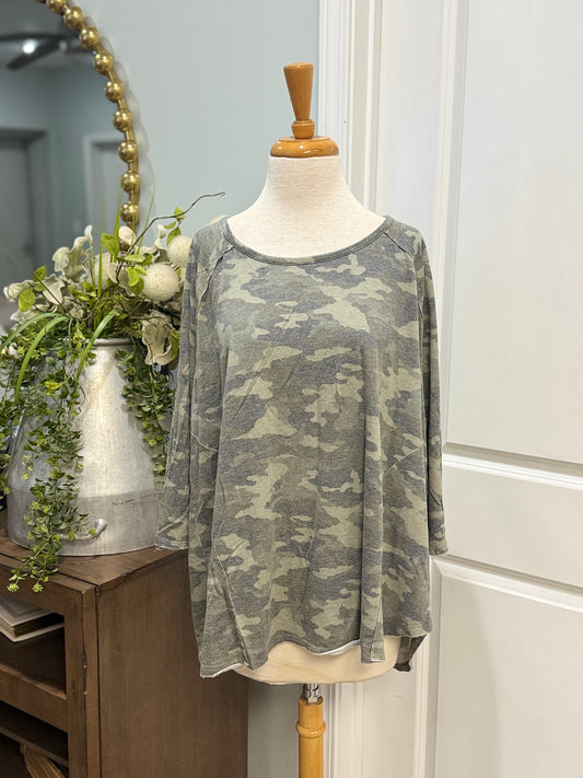 Womens New Directions Camo Blouse Size 3X