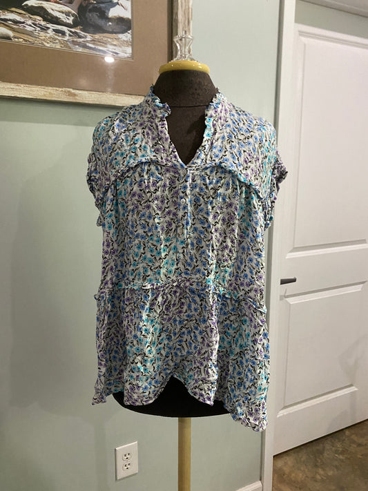 Womens Jane + Delaney Floral Blouse Size Small