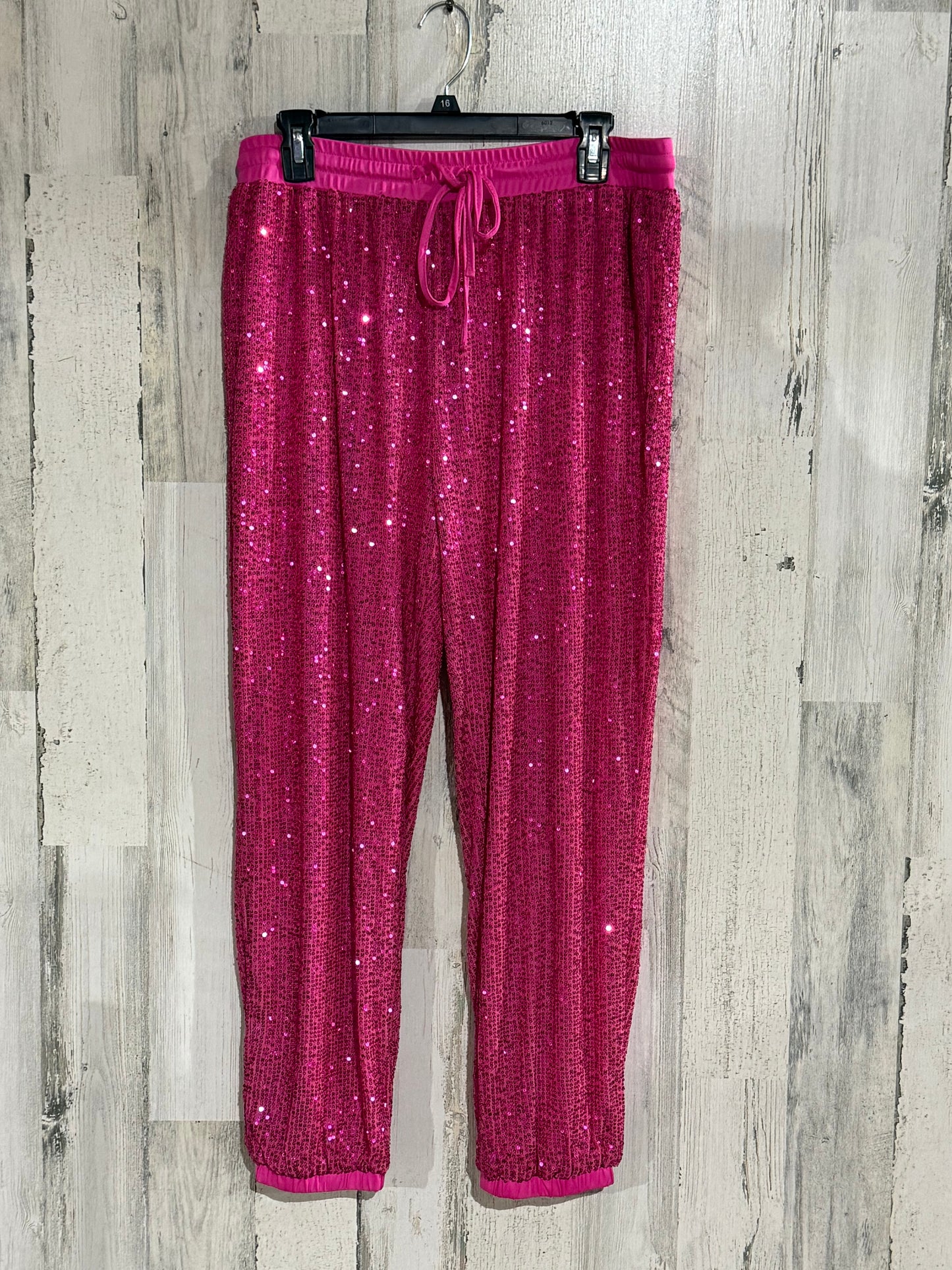 Womens Pink Sequin Pants XL