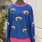 Womens Sequin Football Sweatshirt XL
