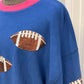 Womens Sequin Football Sweatshirt XL