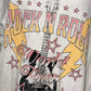 Womens Rock N Roll Burn Out Tee Size M/L OVERSIZED