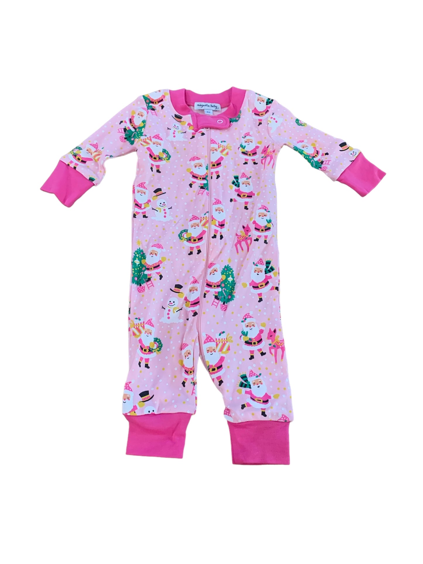 Girls Magnolia Baby Santa Christmas Sleeper Size 6M