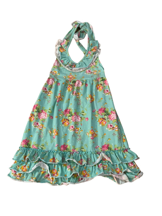 Girls Floral Halter Neck Dress Size XL