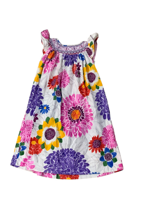 Girls Floral Smocked Dress Size 5