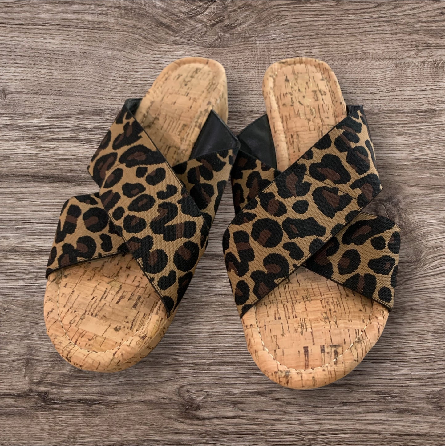 Womens Leopard Comfort Wedges Size 9